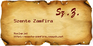 Szente Zamfira névjegykártya